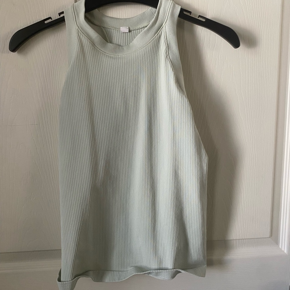 Athleta Light Green Ribbed Tank Top